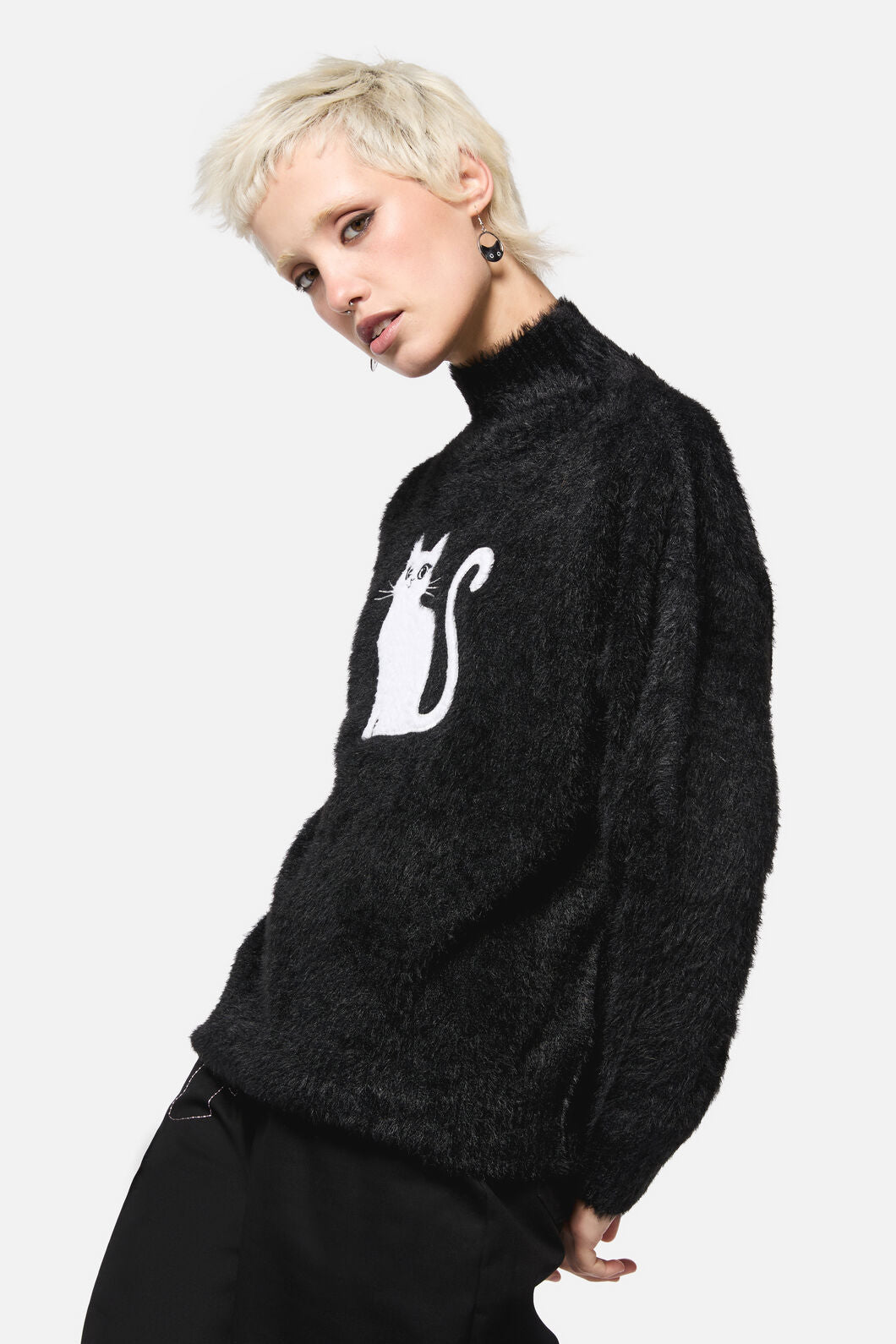 Dangerfield - Catkins Boucle Knit Jumper - black