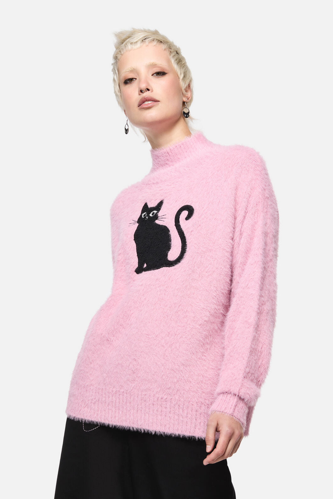 Dangerfield - Catkins Boucle Knit Jumper - pink