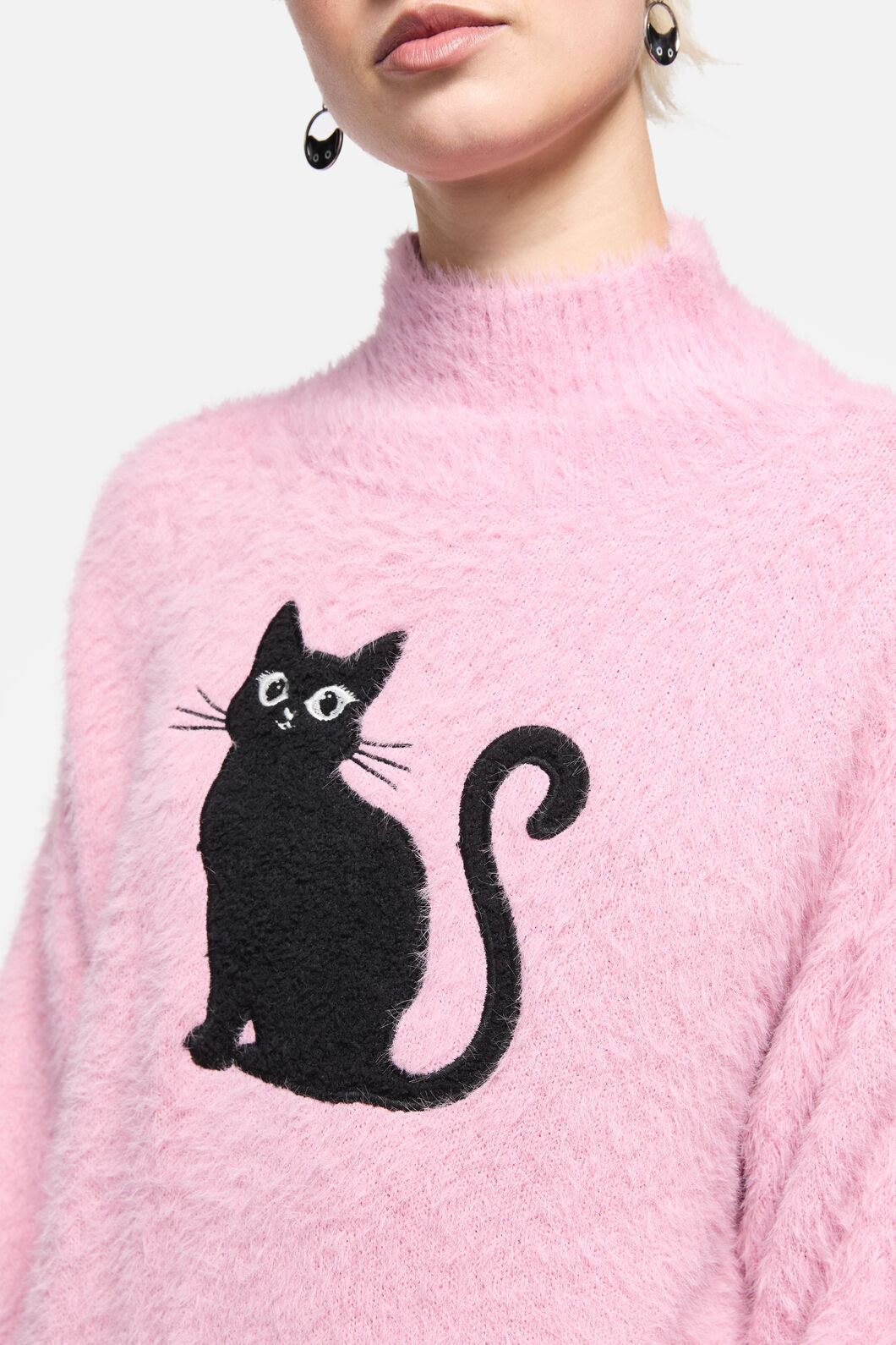 Dangerfield - Catkins Boucle Knit Jumper - pink