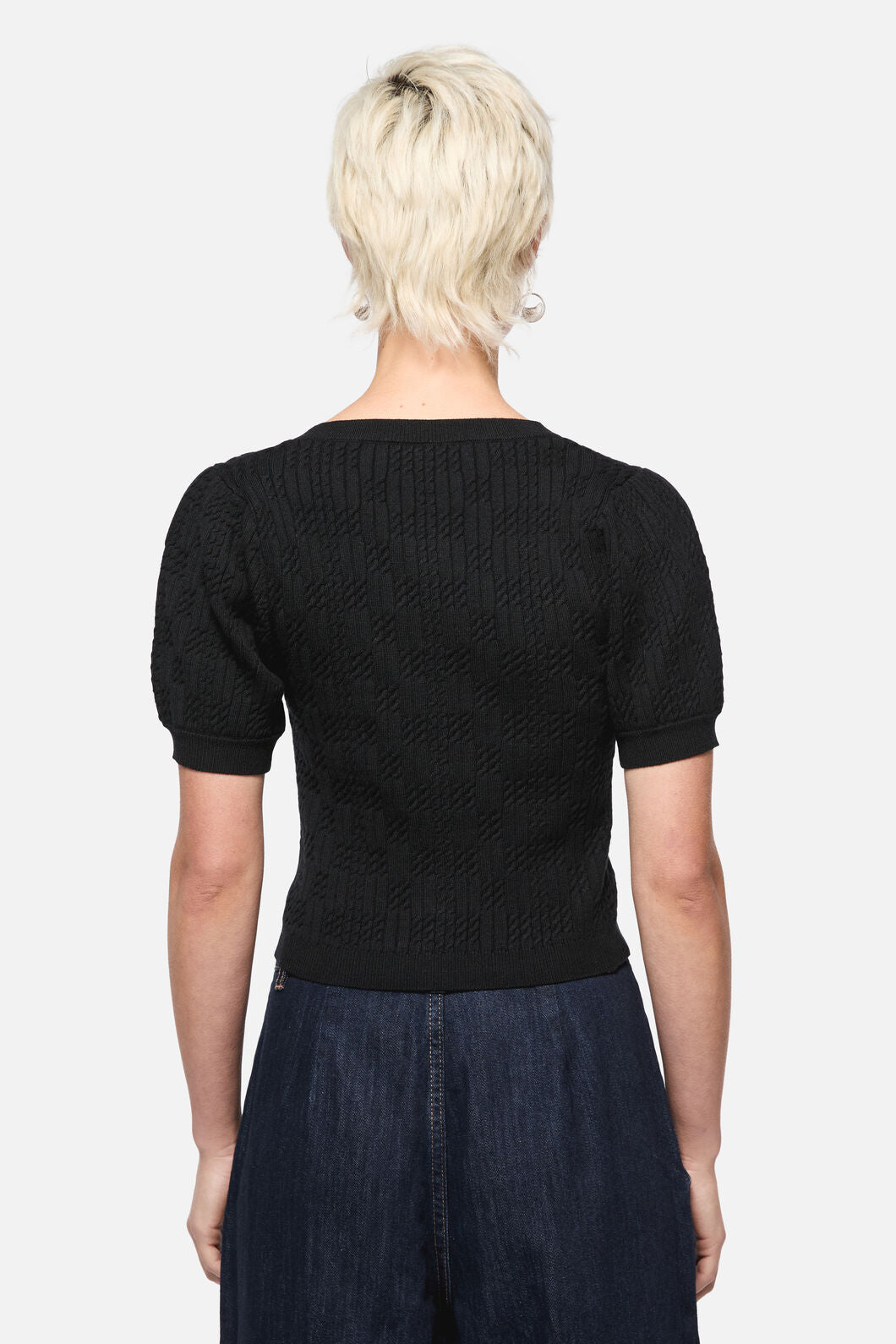 Dangerfield - Blooming Tie Knit Cardi - black