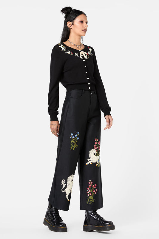 Dangerfield - Alicorn Running Emb Cardigan - black