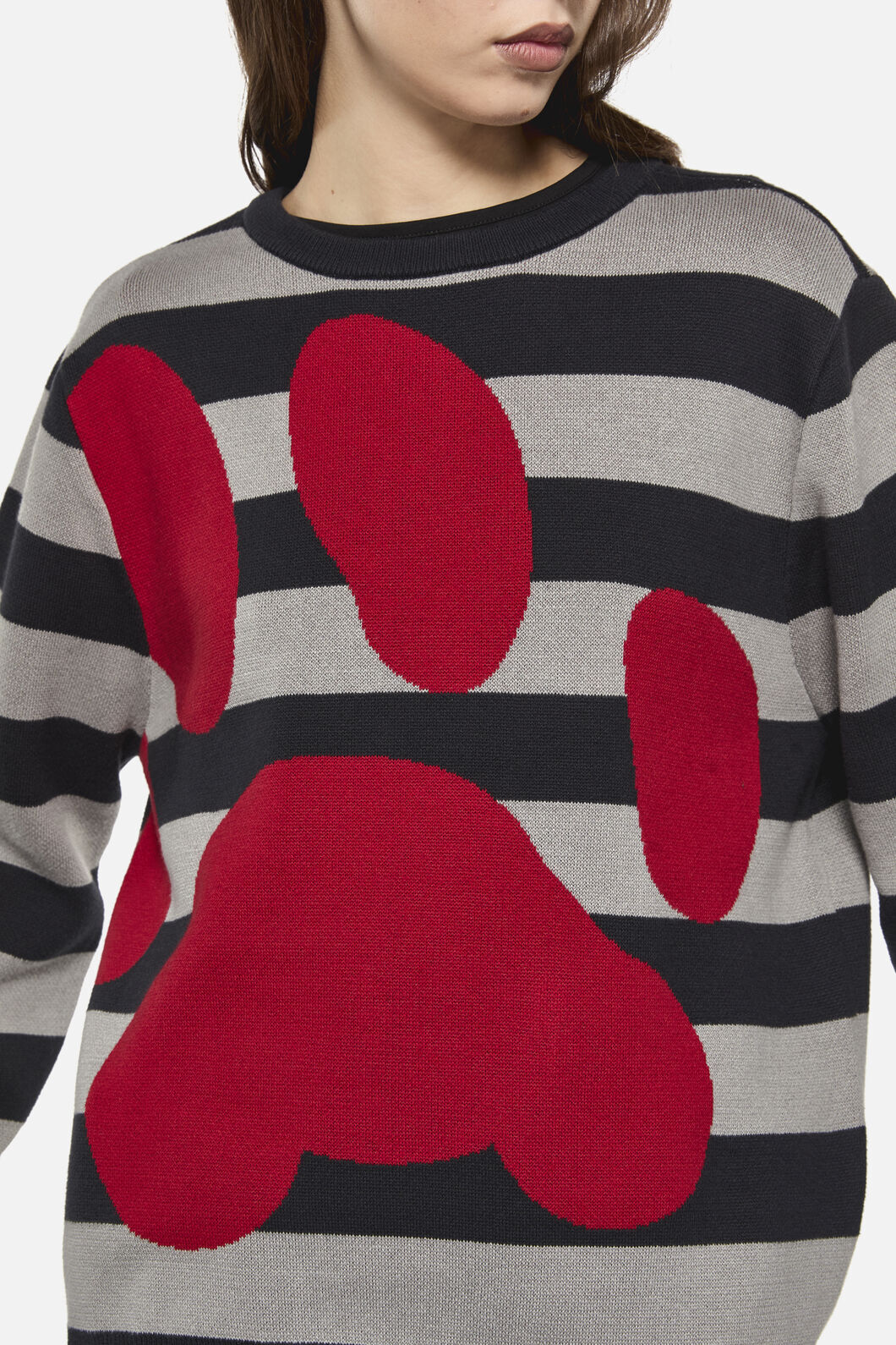 Dangerfield - Moggy Stripe Paw Knit - black-grey