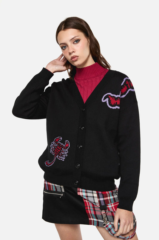 Dangerfield - Scorpion Gothic Cardigan - black