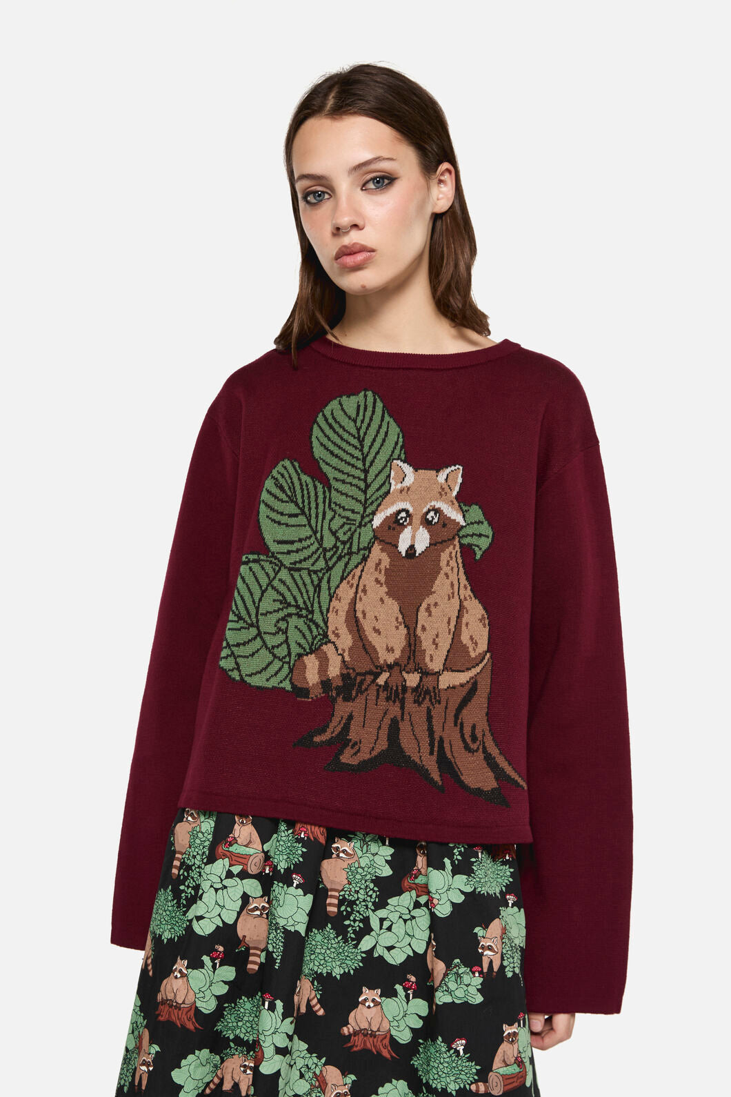 Dangerfield - Haus Of Raccoon High Neck Knit - maroon