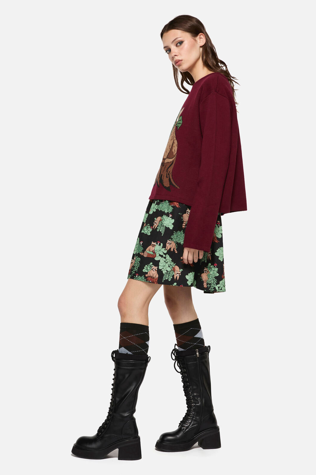 Dangerfield - Haus Of Raccoon High Neck Knit - maroon