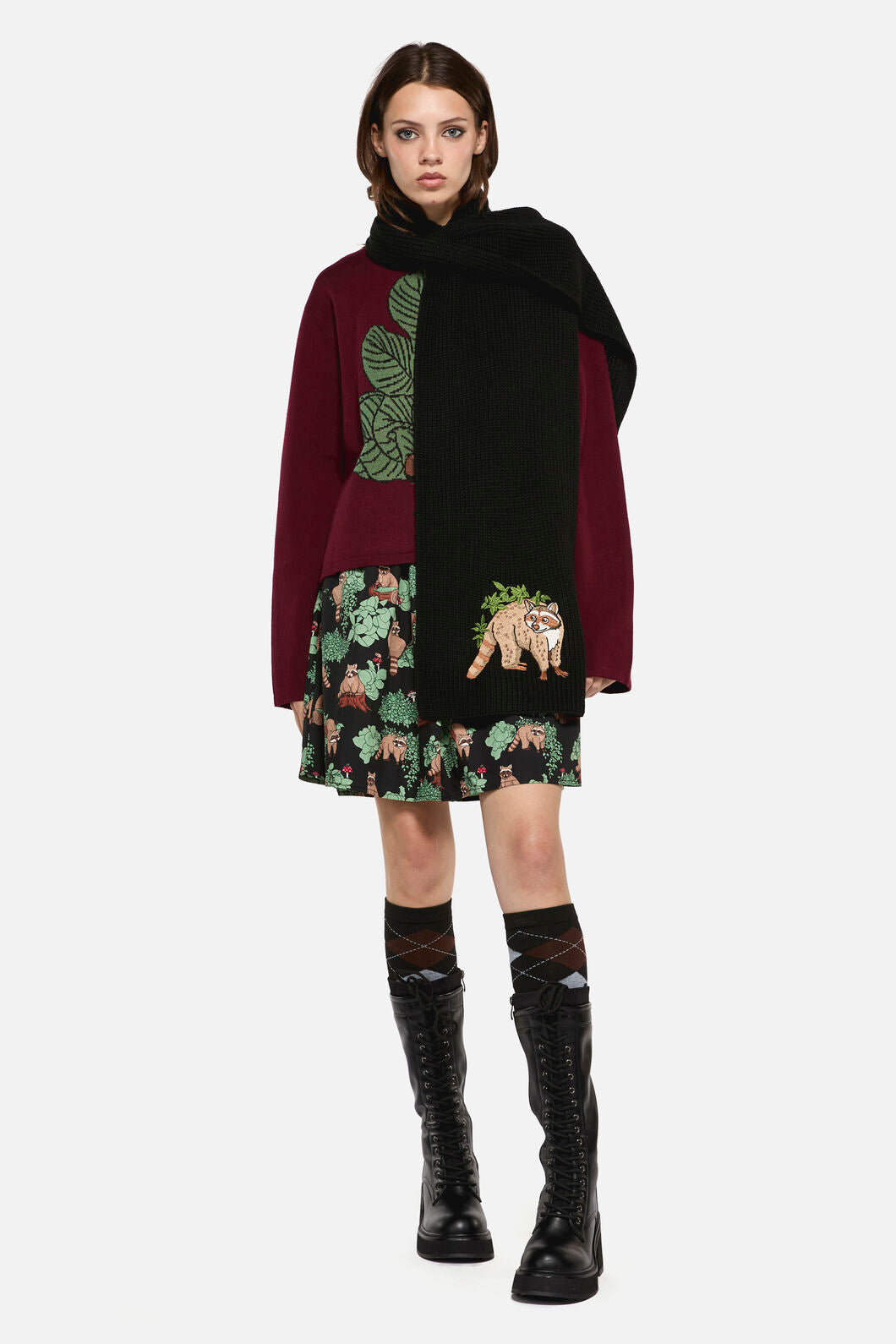 Dangerfield - Haus Of Raccoon High Neck Knit - maroon