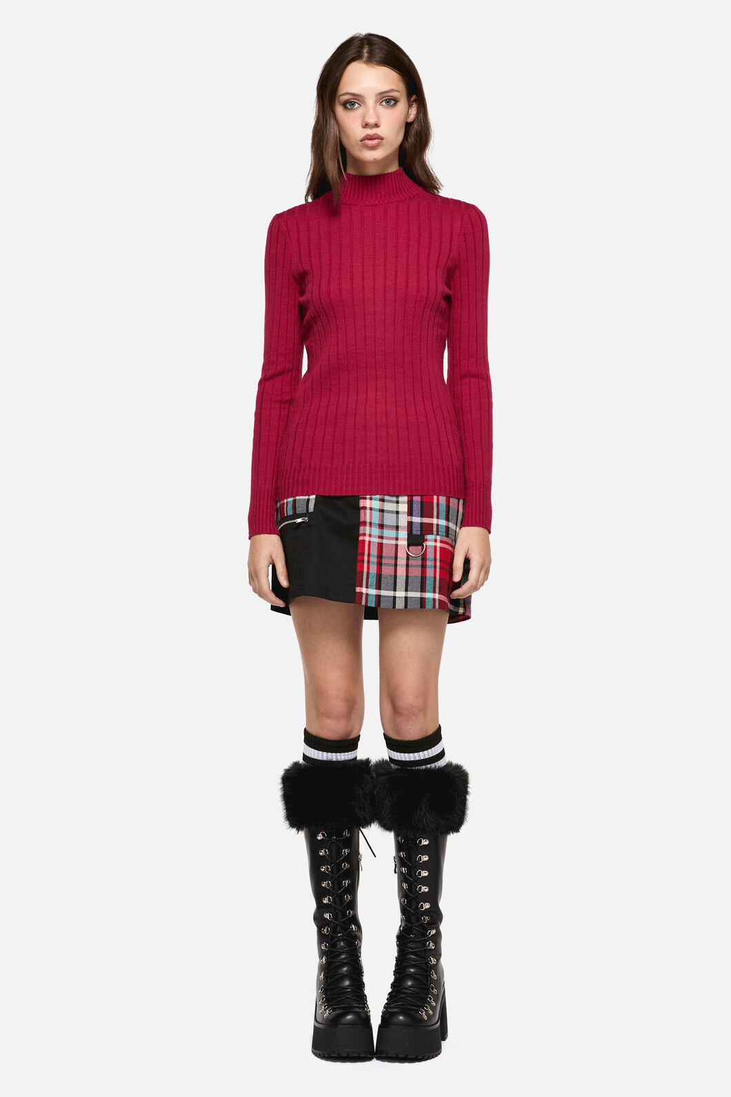 Dangerfield - Cub Huddle Knit Top - red