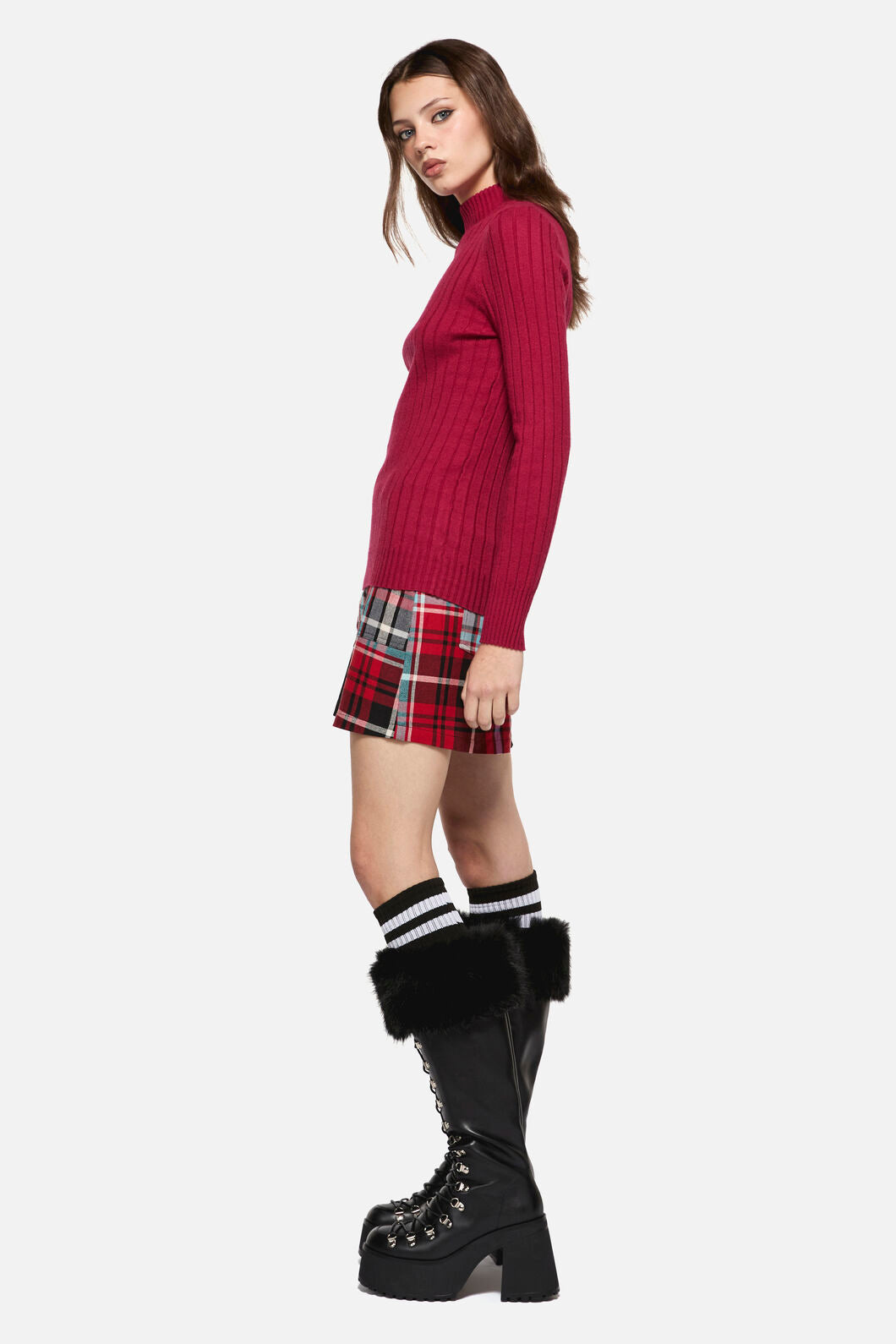 Dangerfield - Cub Huddle Knit Top - red