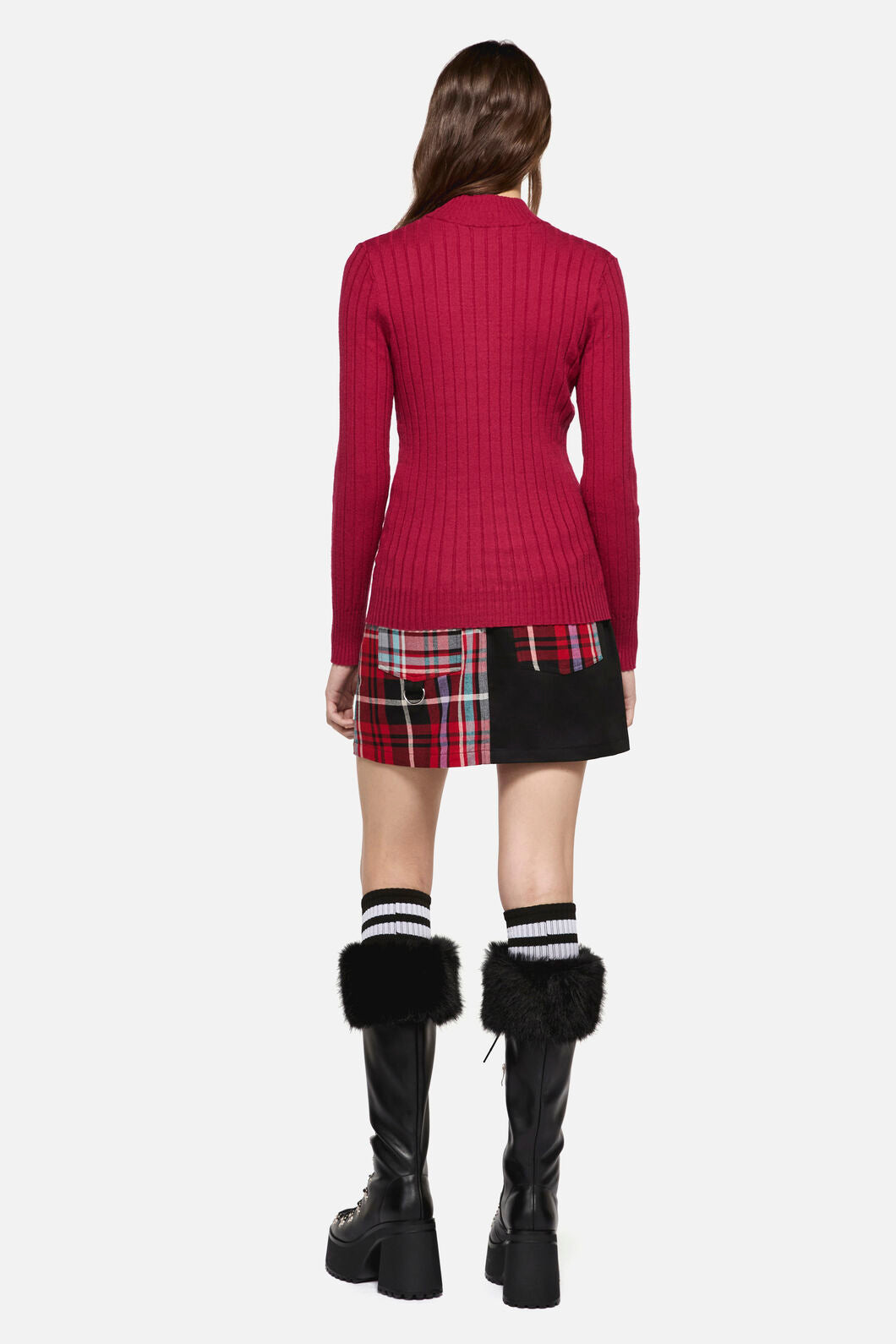 Dangerfield - Cub Huddle Knit Top - red