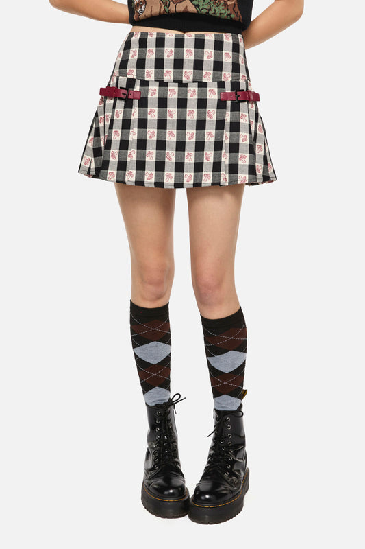 Dangerfield - Sweet Home Gingham Skort - black-white