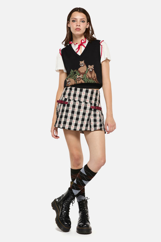 Dangerfield - Sweet Home Gingham Skort - black-white