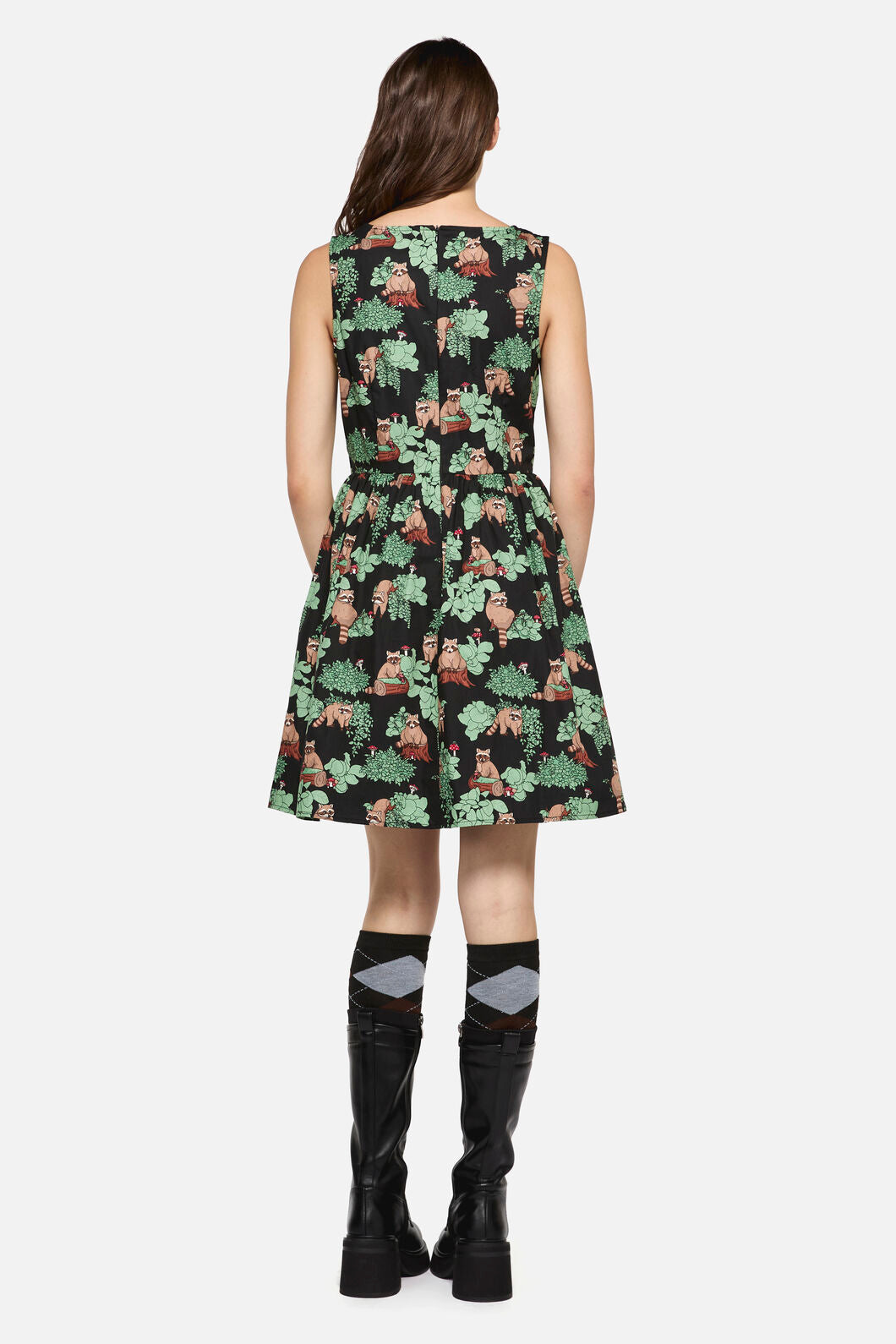 Dangerfield - Haus Of Raccoon Print Dress - multi