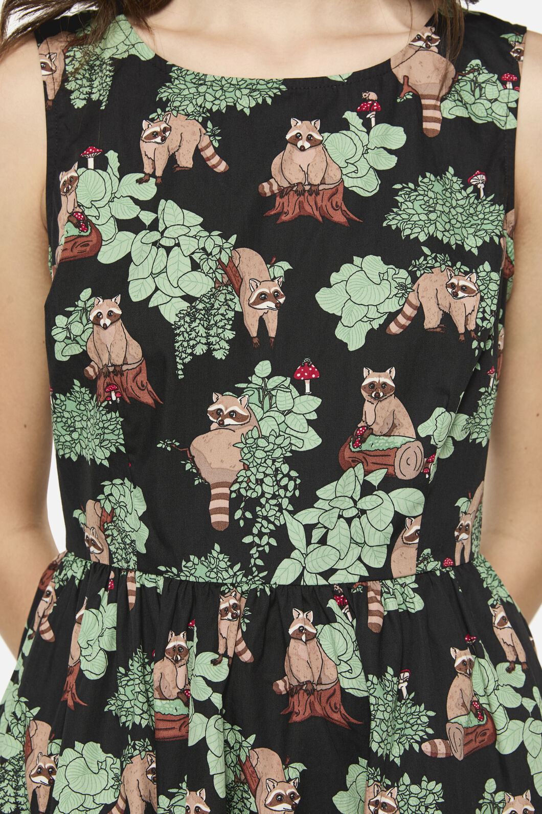 Dangerfield - Haus Of Raccoon Print Dress - multi