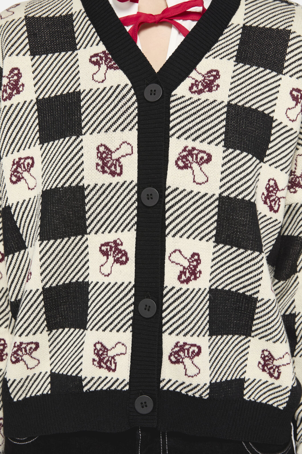 Dangerfield - Sweet Home Intarsia Cardi - black-white