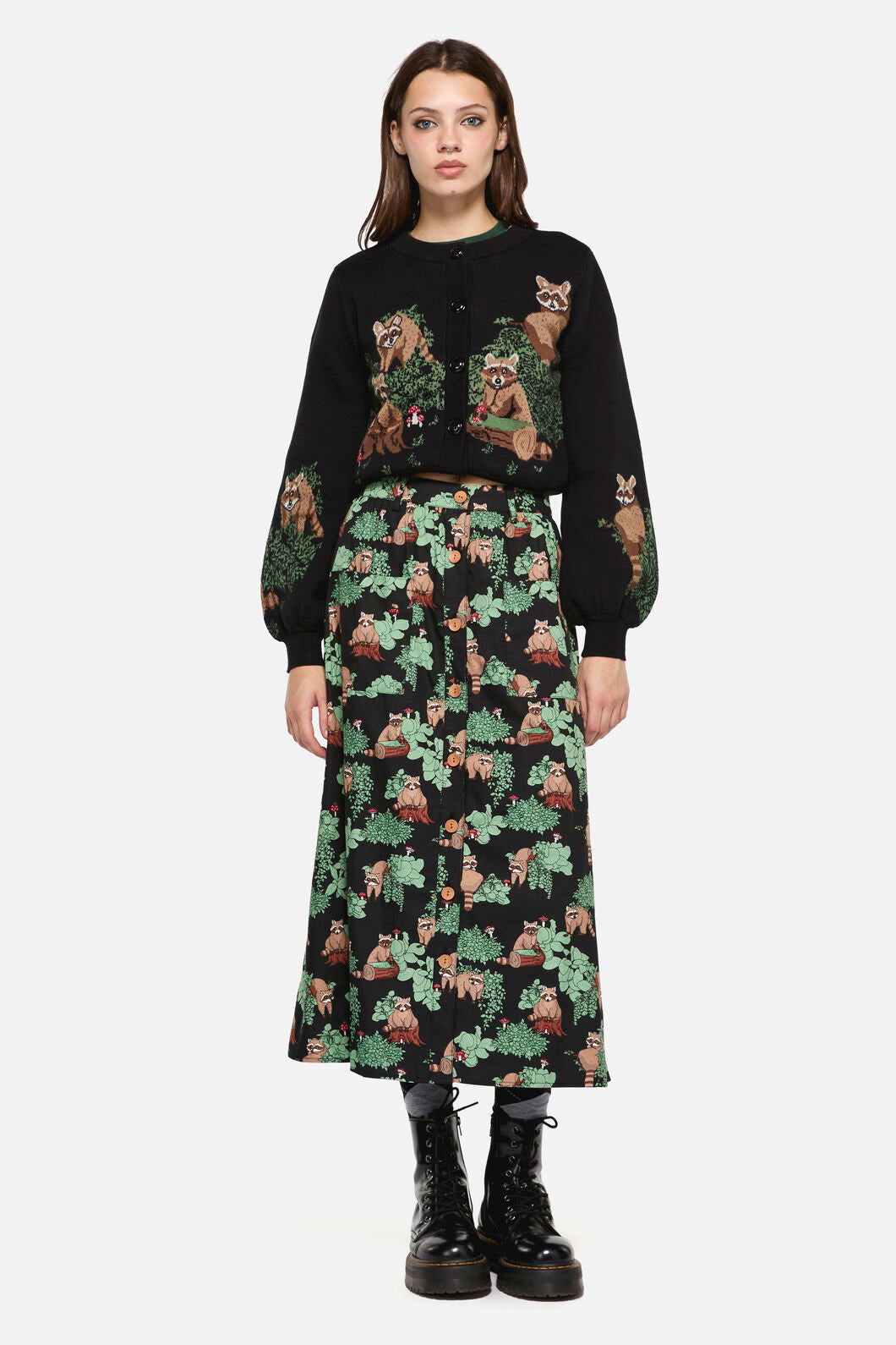 Dangerfield - Haus Of Raccon Print Skirt - multi