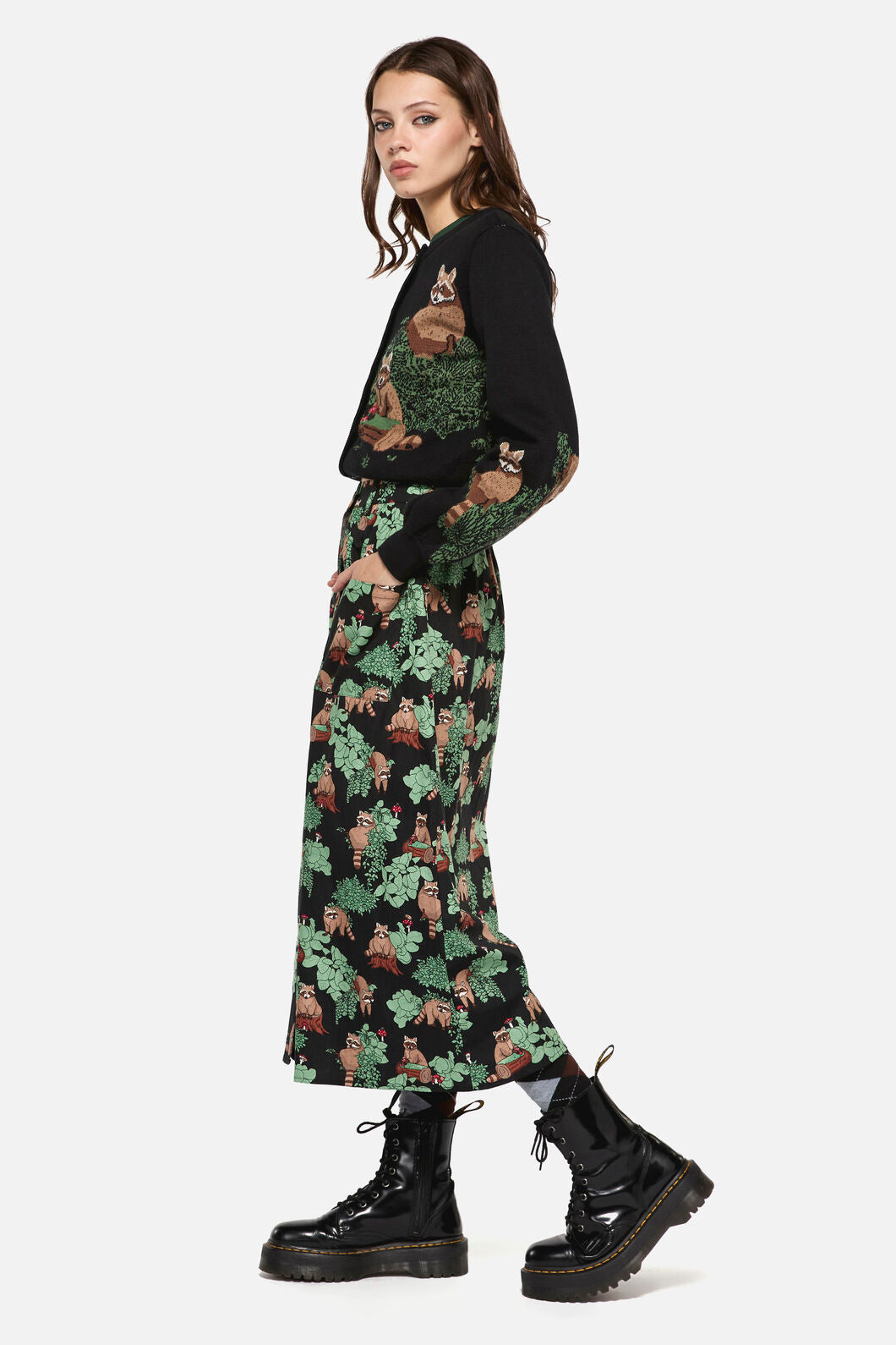 Dangerfield - Haus Of Raccon Print Skirt - multi