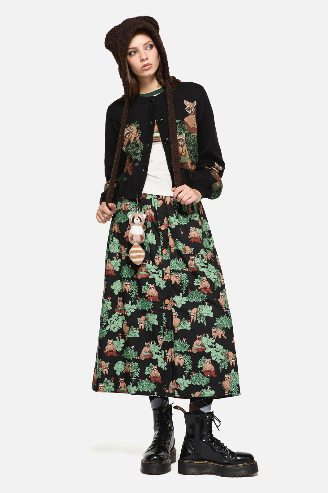 Dangerfield - Haus Of Raccon Print Skirt - multi