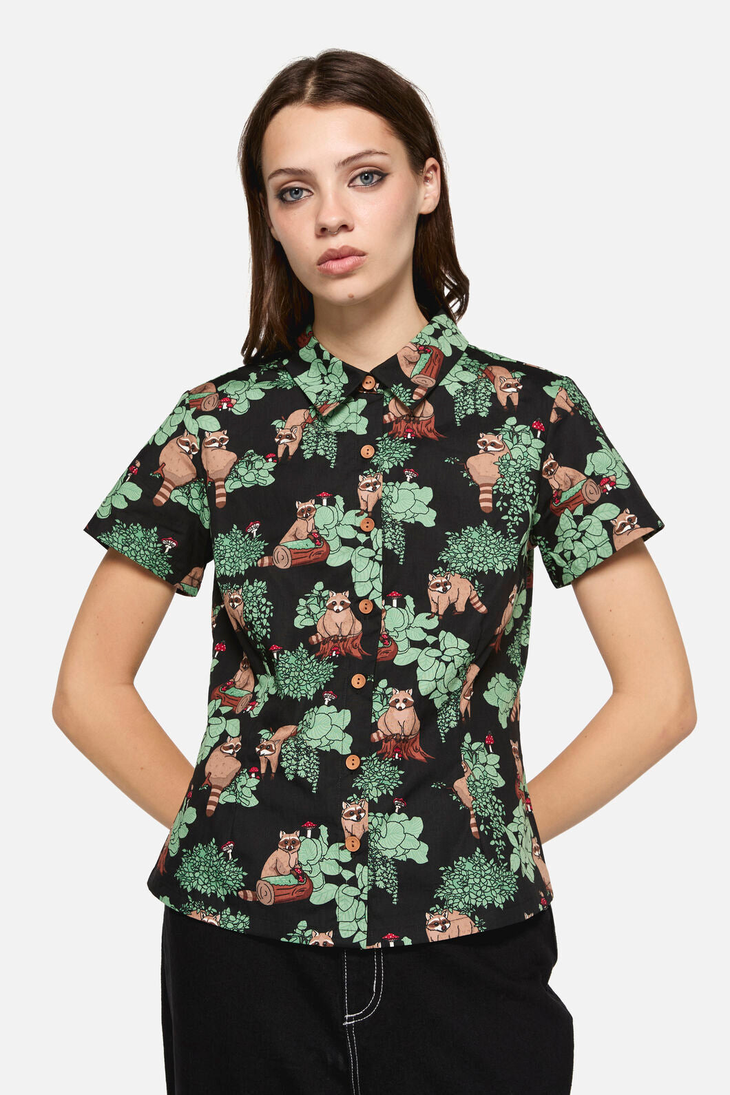 Dangerfield - Haus Of Raccoon Print Blouse - multi