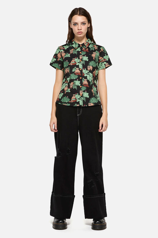 Dangerfield - Haus Of Raccoon Print Blouse - multi