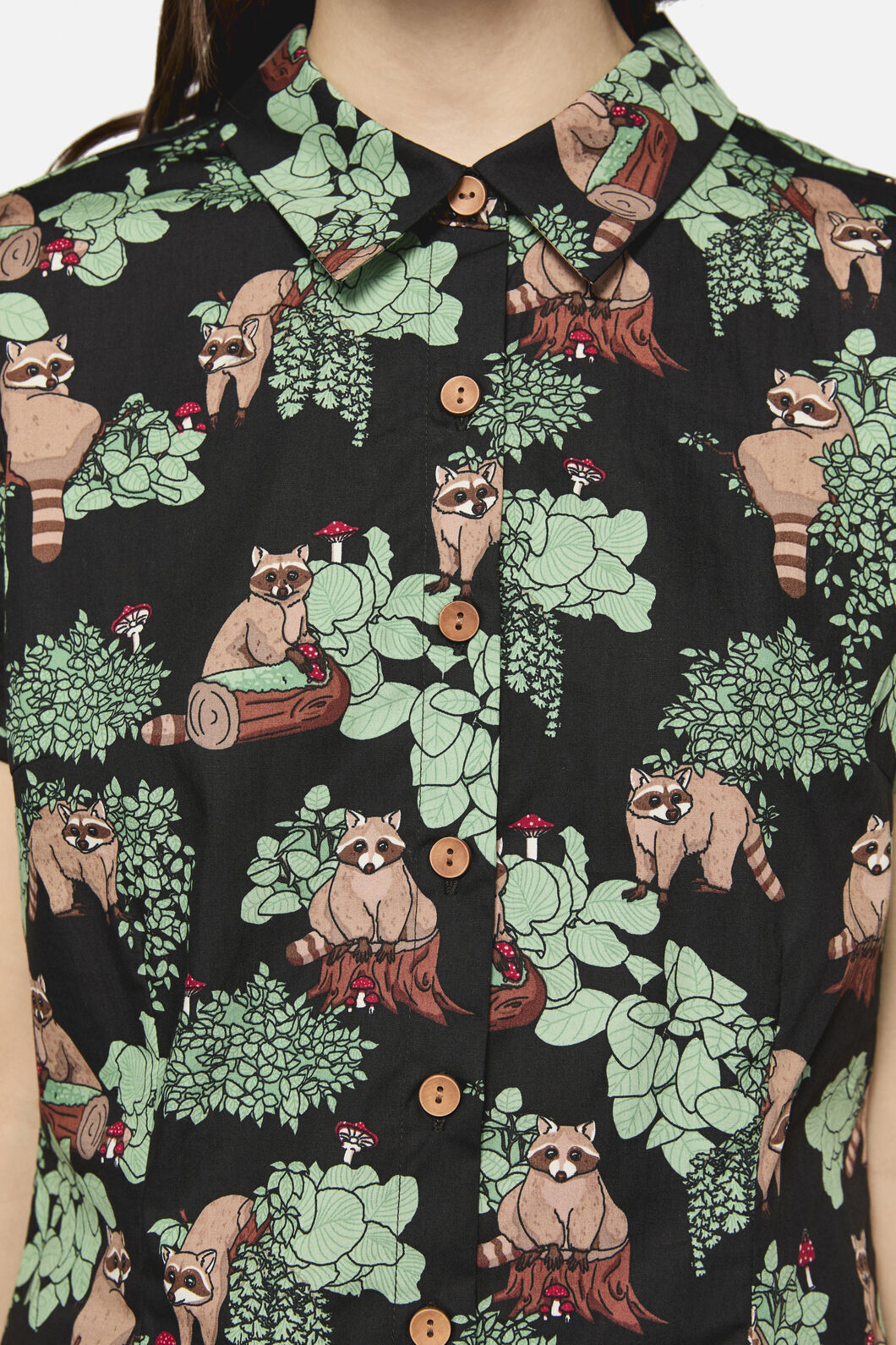 Dangerfield - Haus Of Raccoon Print Blouse - multi