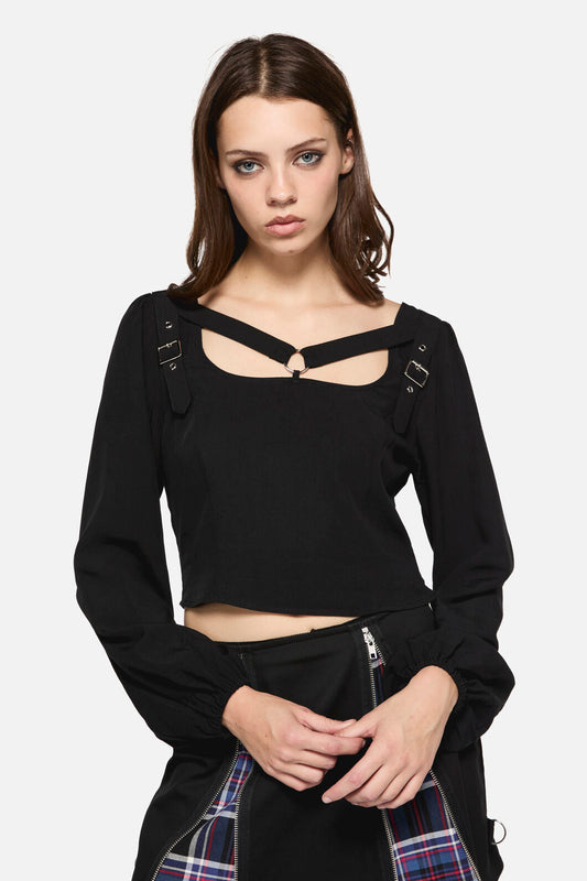 Dangerfield - Little BitterBuckleStrapBlouse - black