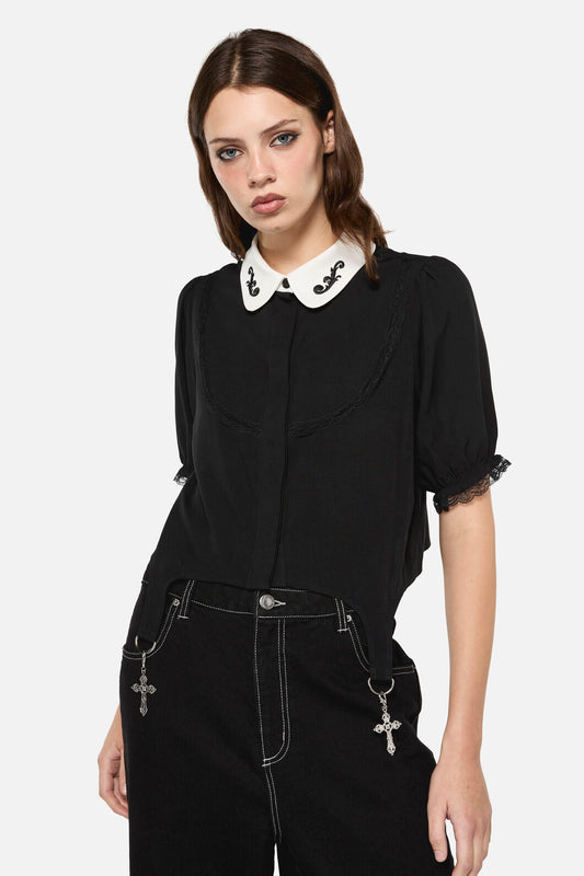 Dangerfield - Little Bitter Maid Crop Blouse - black