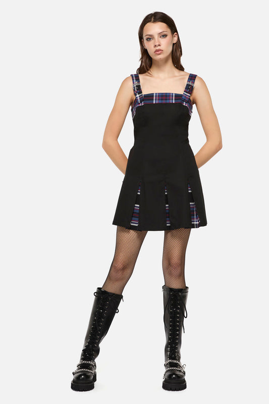 Dangerfield - Edgy Tartan Dress - blue-red