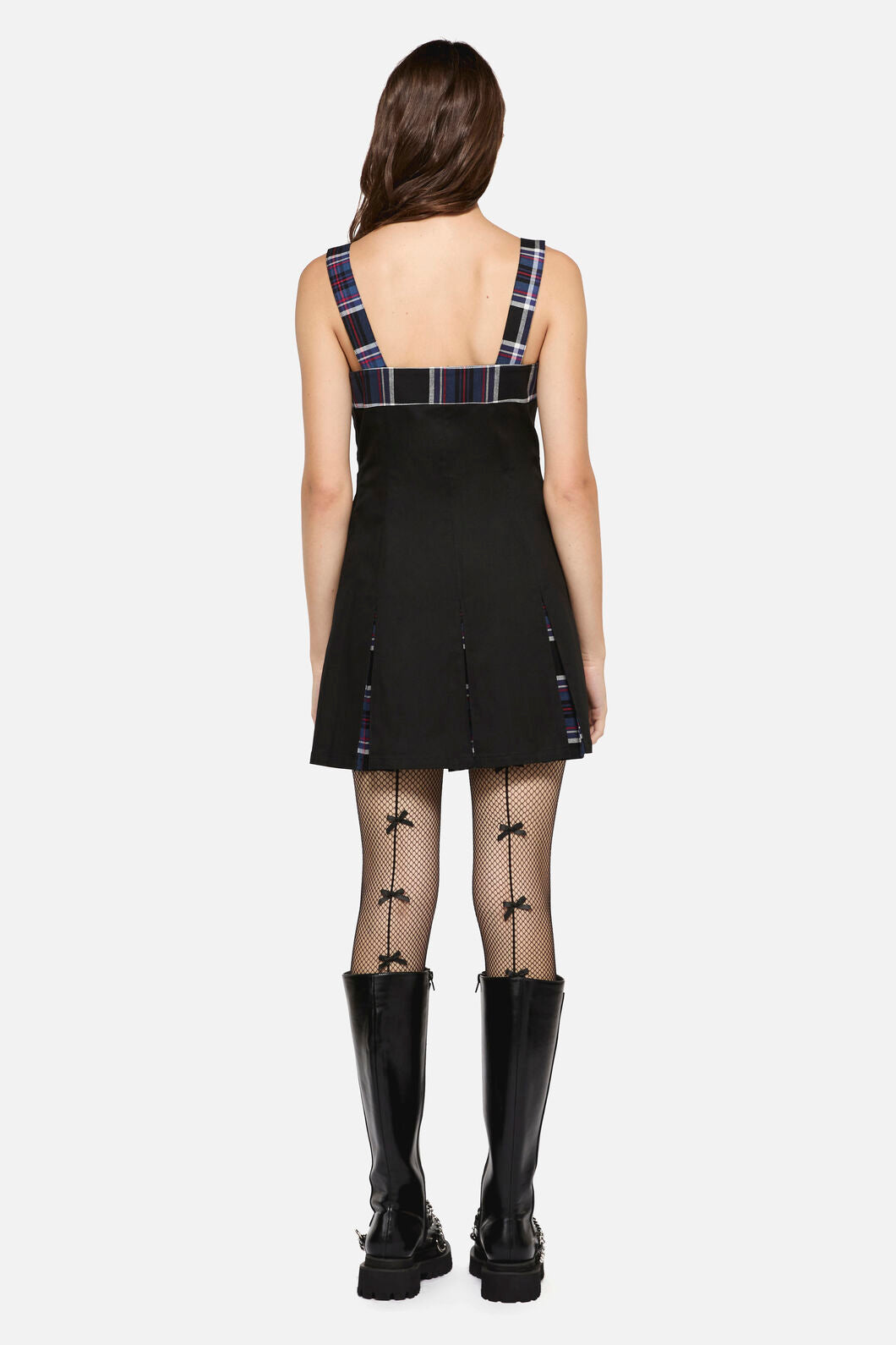 Dangerfield - Edgy Tartan Dress - blue-red