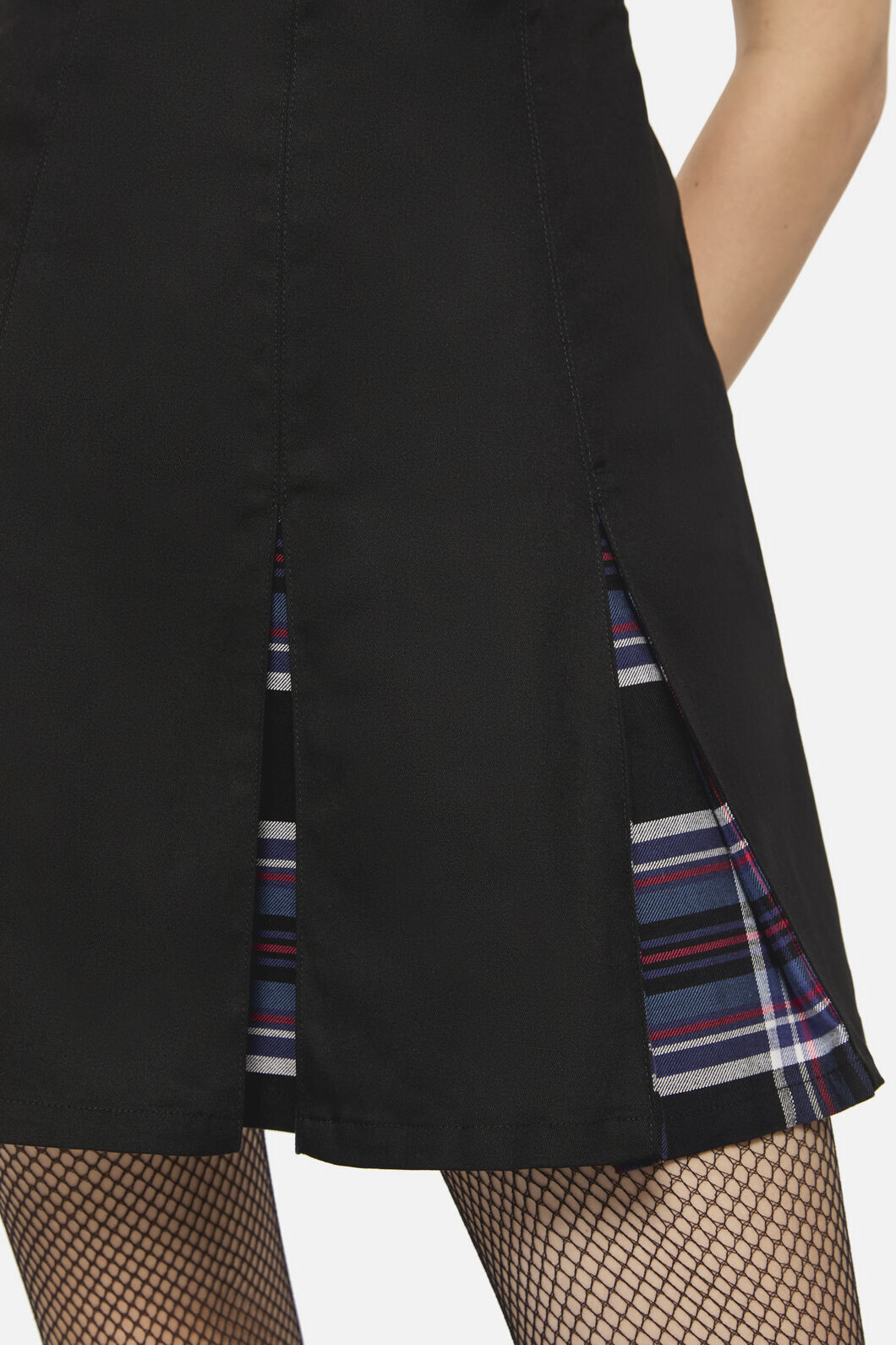 Dangerfield - Edgy Tartan Dress - blue-red