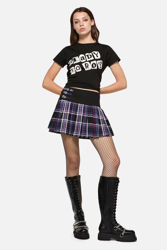 Dangerfield - Edgy Tartan Skort - blue-red