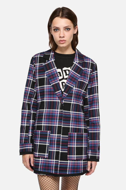 Dangerfield - Edgy Tartan Jacket - blue-red