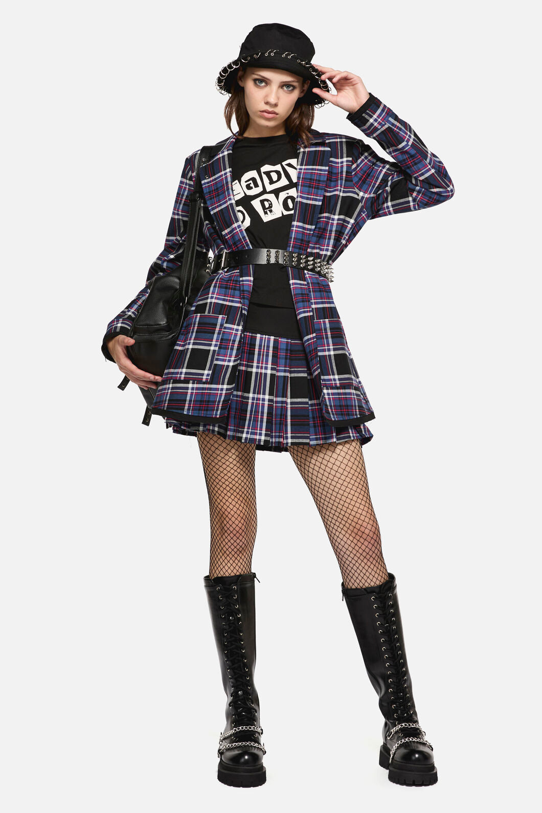 Dangerfield - Edgy Tartan Jacket - blue-red