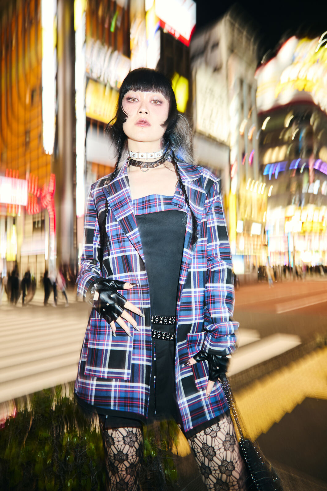 Dangerfield - Edgy Tartan Jacket - blue-red