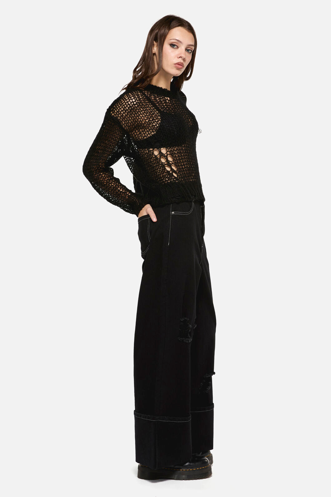 Dangerfield - Scribbles Grunge Knit - black