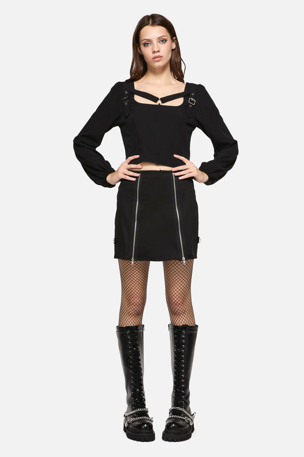 Dangerfield - Edgy Tartan Contrast MiniSkirt - blue-red