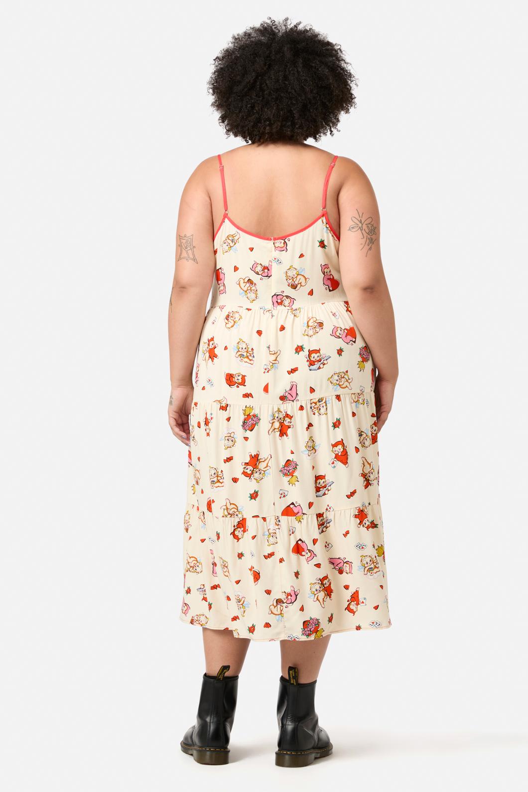Dangerfield - Curve Love Found Tier Dress - cream