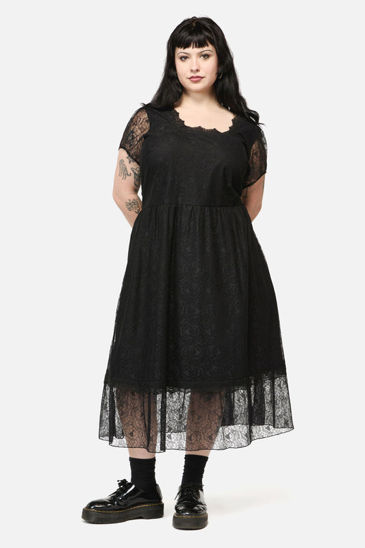 Dangerfield - Curve Forgotten City LaceDress - black