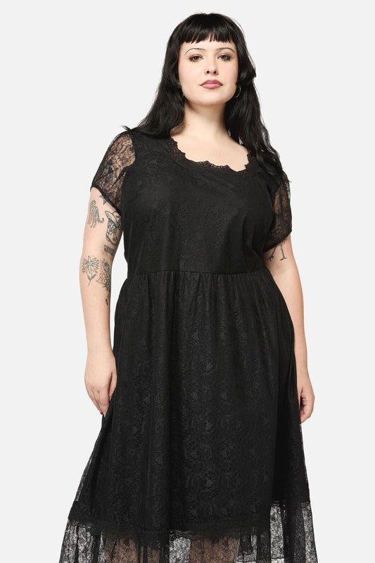 Dangerfield - Curve Forgotten City LaceDress - black