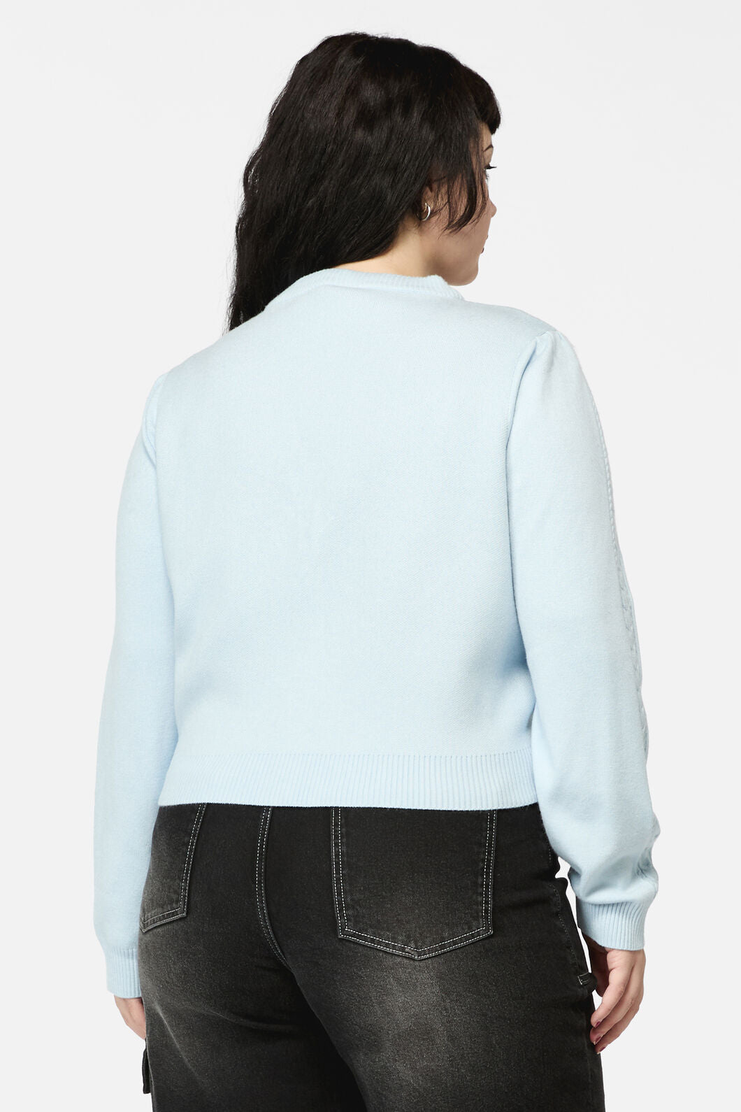 Dangerfield - Curve Catkins Cableknit Cardi - blue
