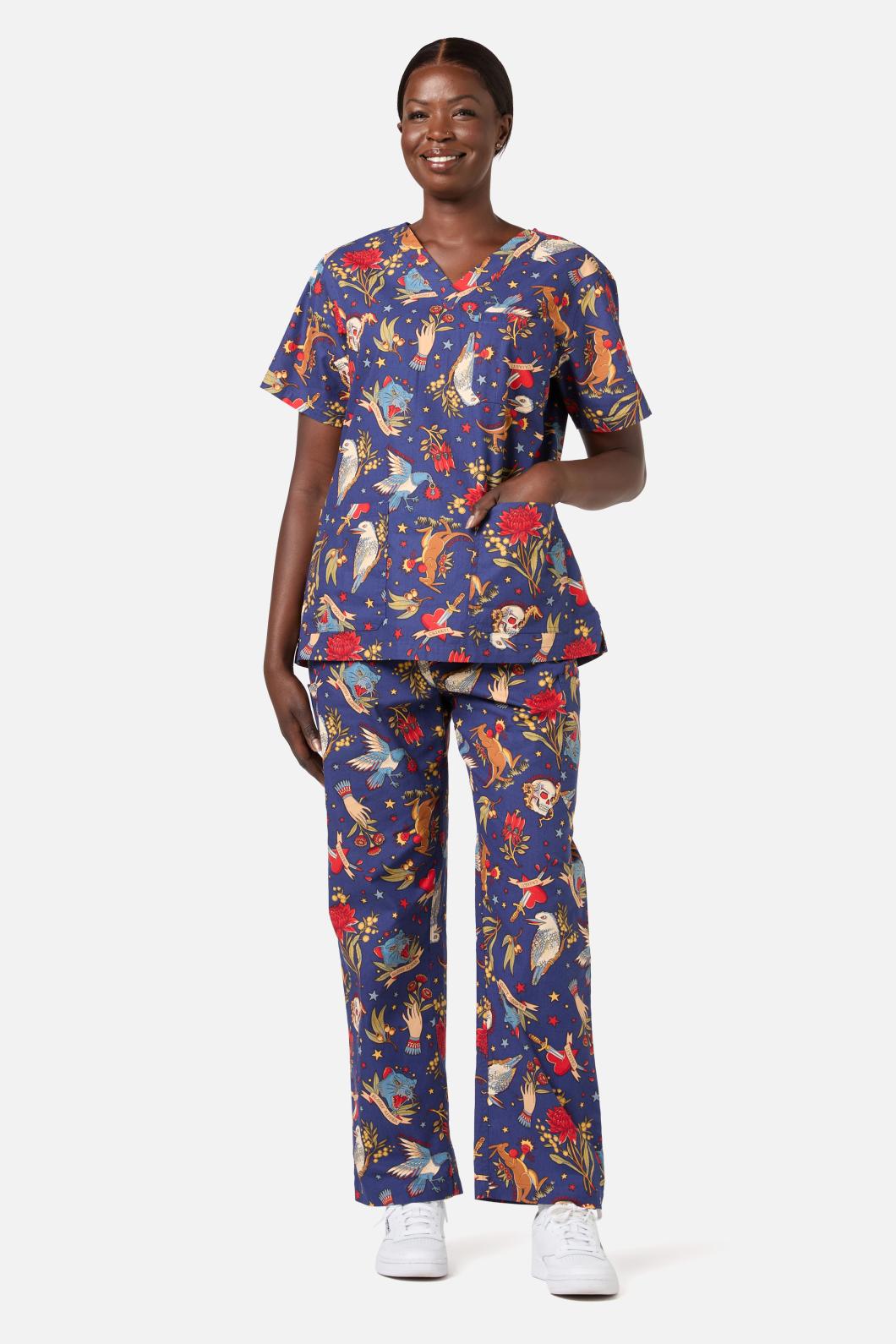 Love Scrubs - Land Down Under Scrub Set - navy