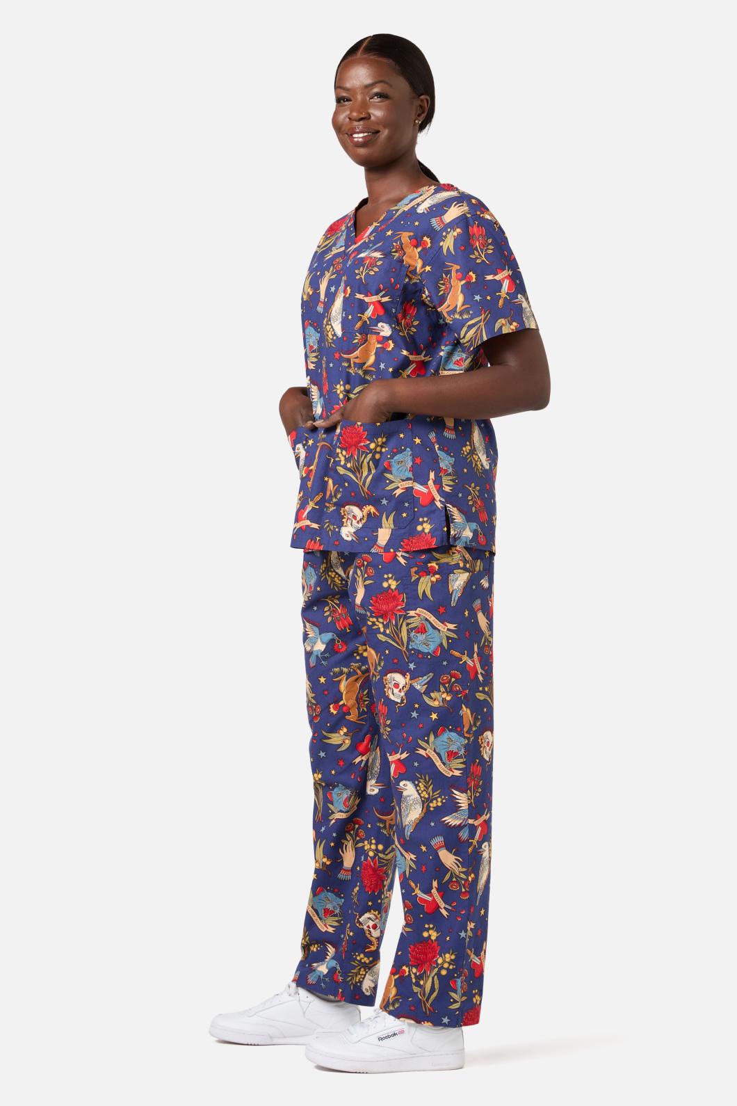 Love Scrubs - Land Down Under Scrub Set - navy