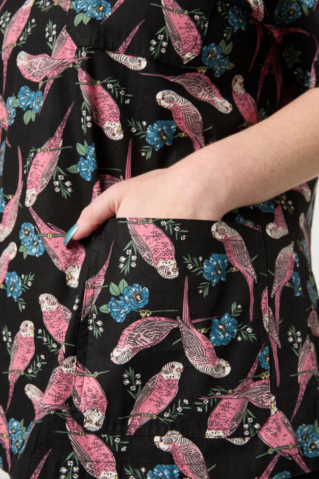 Love Scrubs - Budgie Love Top & PantScrubSet - black