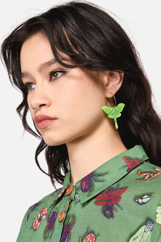 Dangerfield - Moth Earrings - green