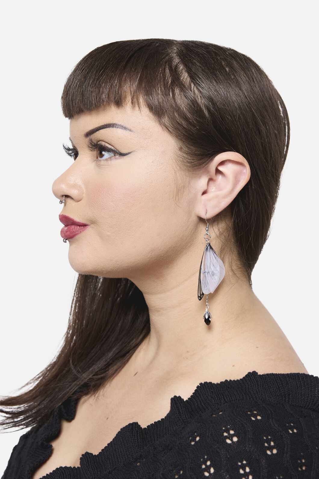 Dangerfield - Moth Wing Drop Earrings - silver