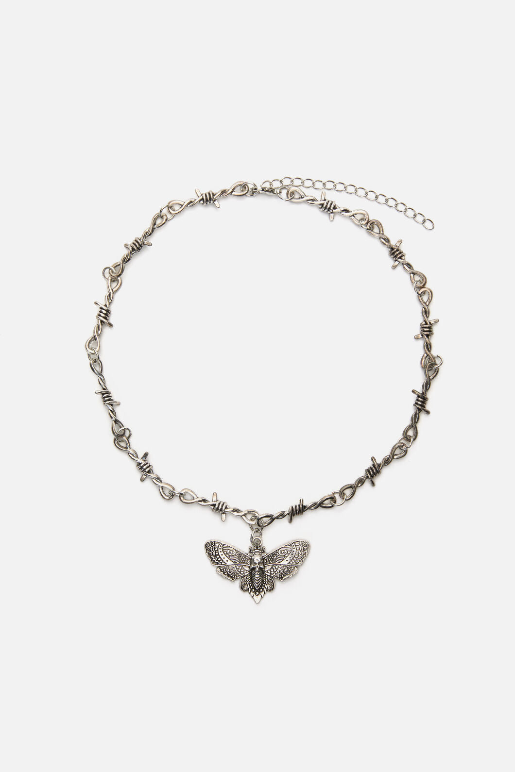 Dangerfield - Barbed Wire Moth Necklace - silver