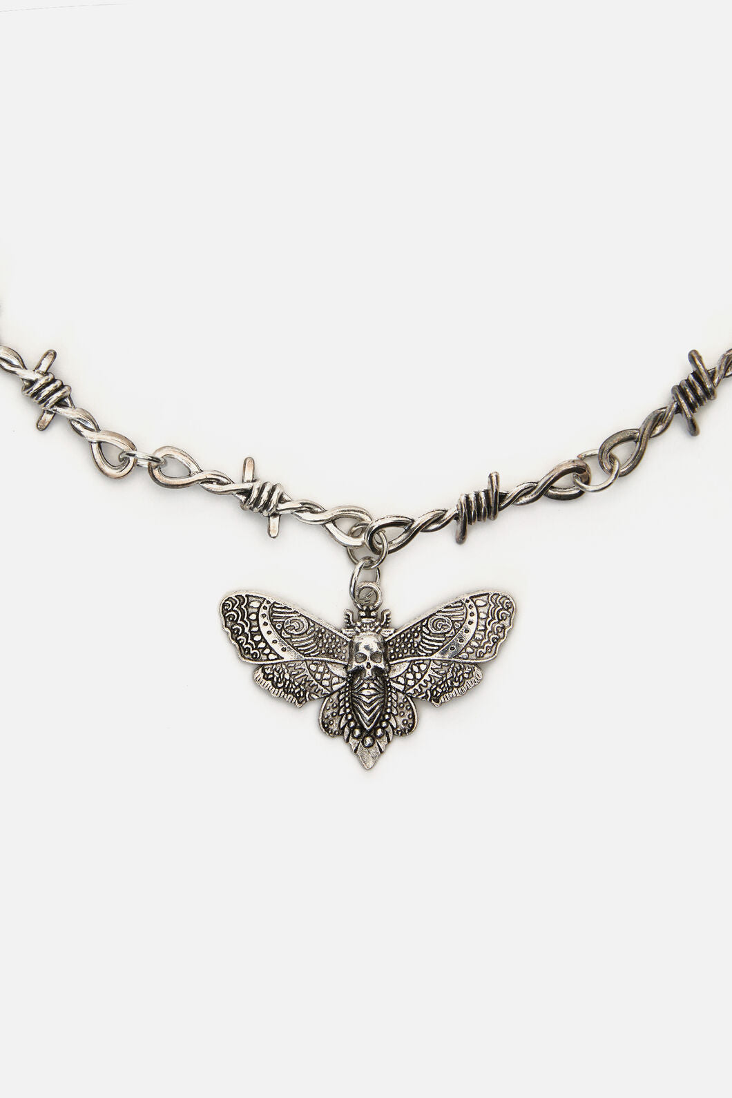 Dangerfield - Barbed Wire Moth Necklace - silver