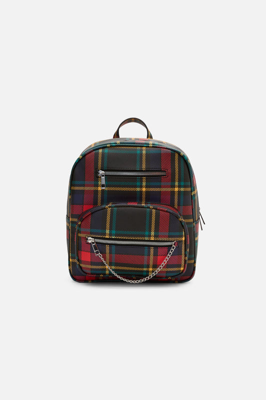 Dangerfield - Anarchic Tartan Chain Backpack - black