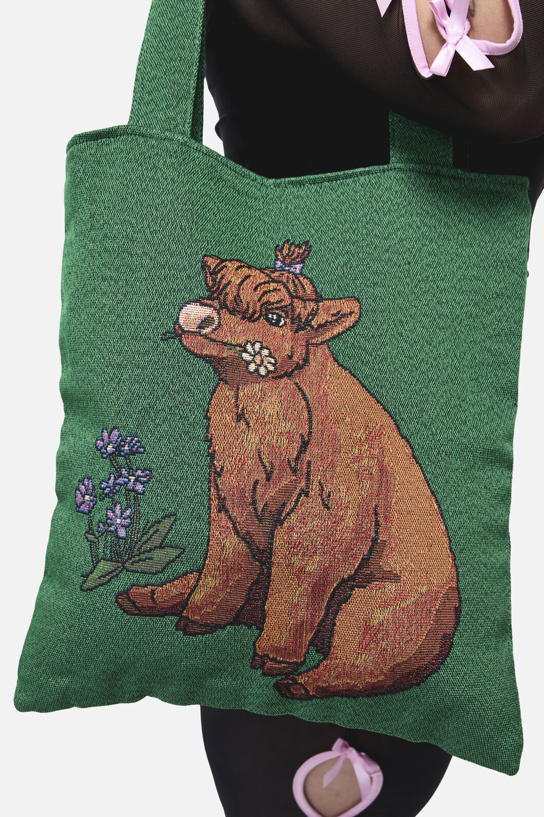 Dangerfield - Highland Cow Tote - green