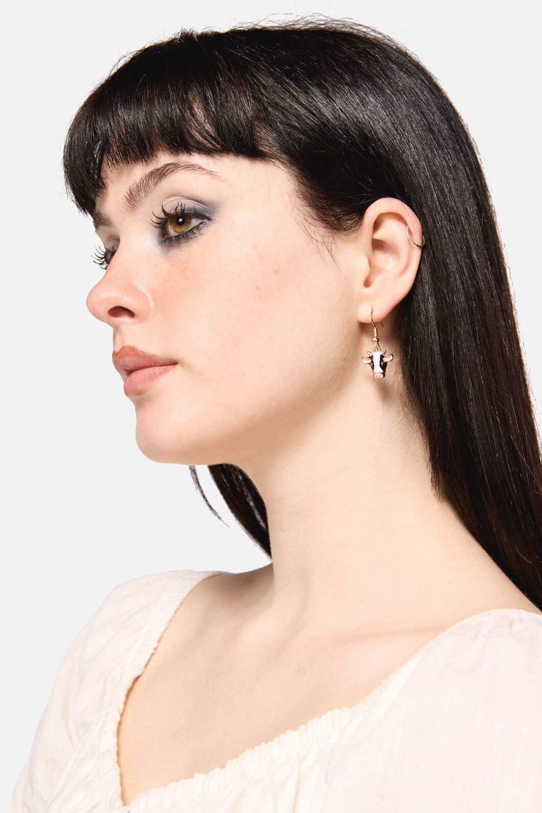 Dangerfield - 3D Cow Earrings - black-white