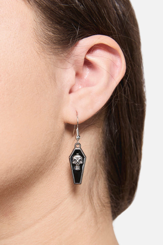 Dangerfield - Skull Coffin Earrings - silver